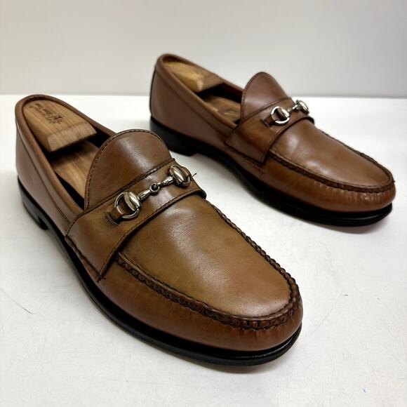 EXCELLENT Rancourt & Co. Horsebit Loafers UNWORN HEELS Tan Calf Handsewn USA 11 - Picture 5 of 12